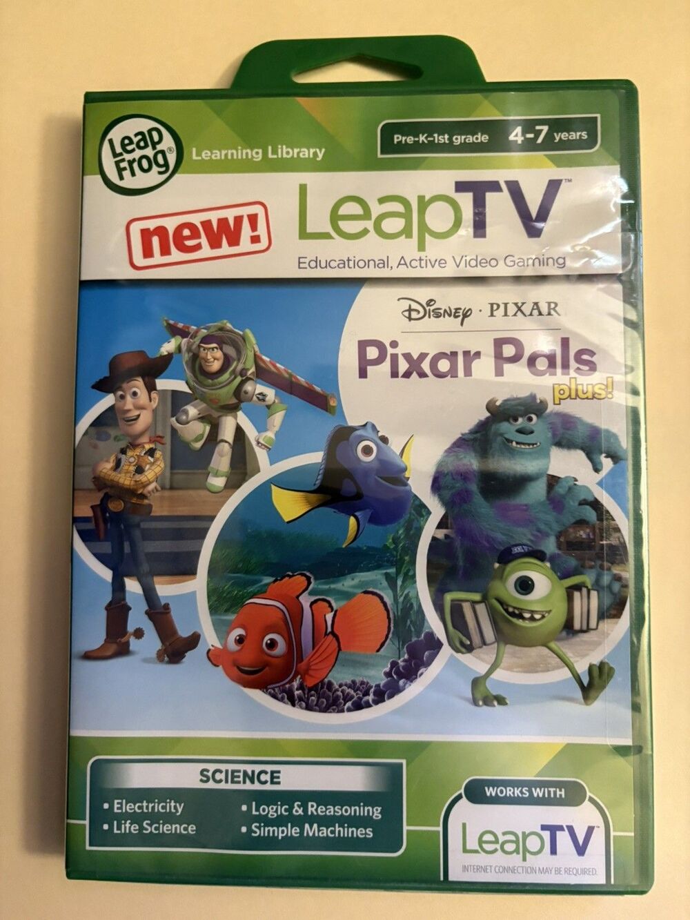 LeapFrog Leap TV Disney Pixar Pals Plus! Science Educational Video Game Sealed